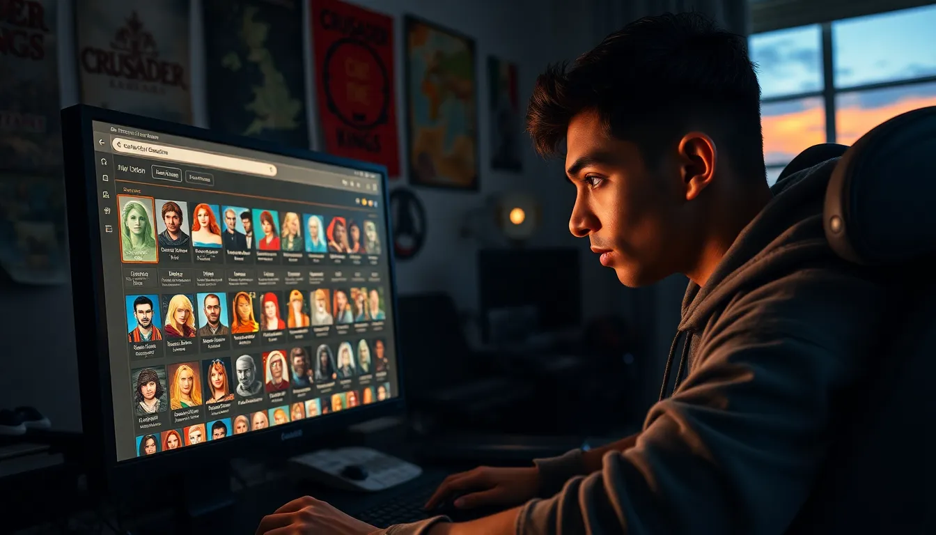a gamer using the r/CK2Generator subreddit on a computer screen.