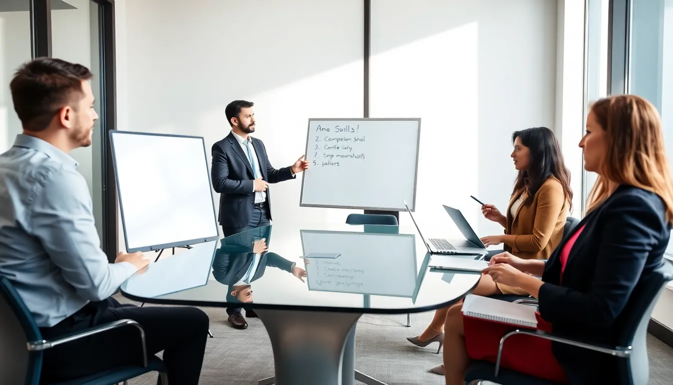 professionals participating in behavior skills training session.