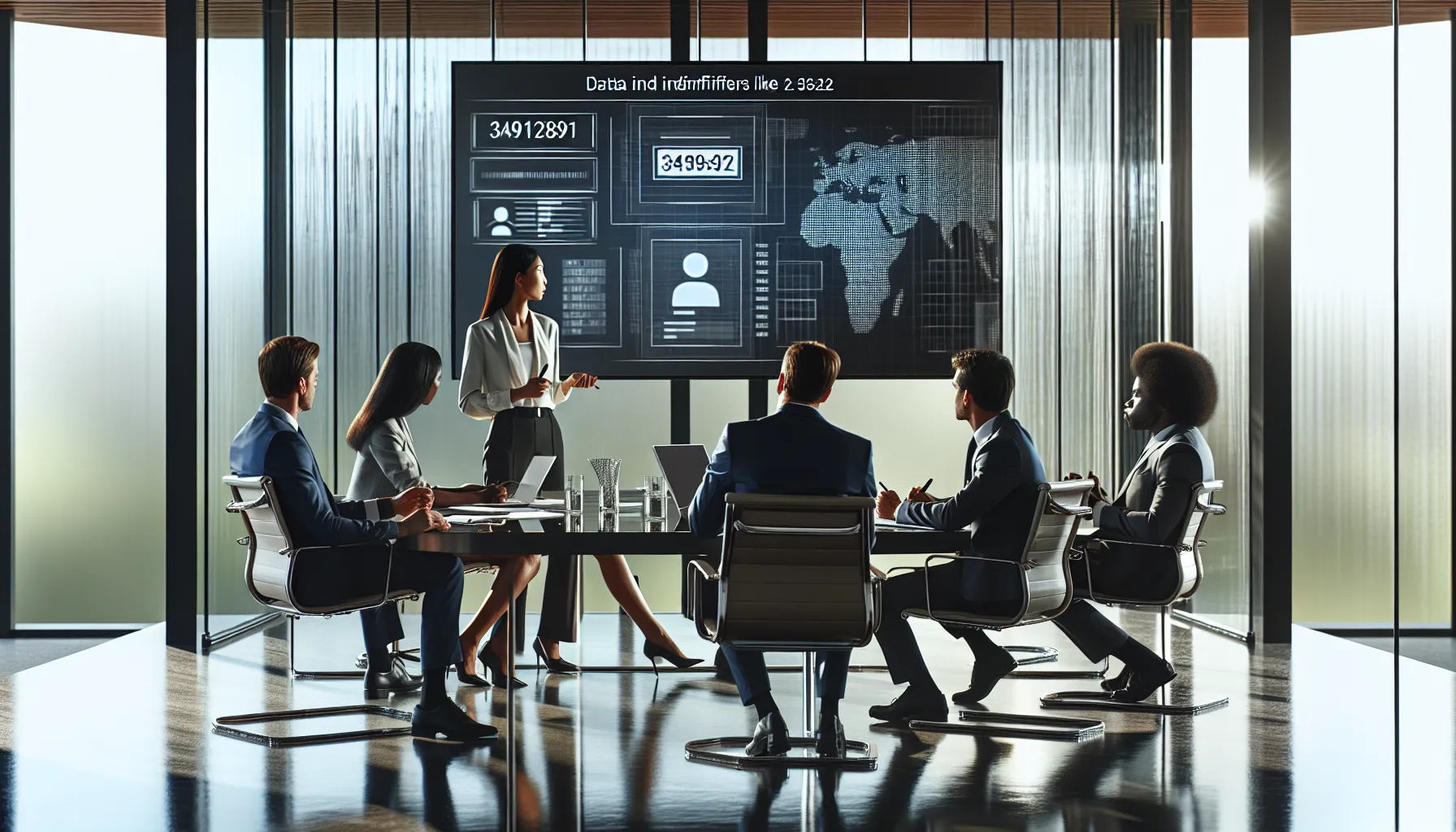 diverse team discussing data security challenges in a modern office.