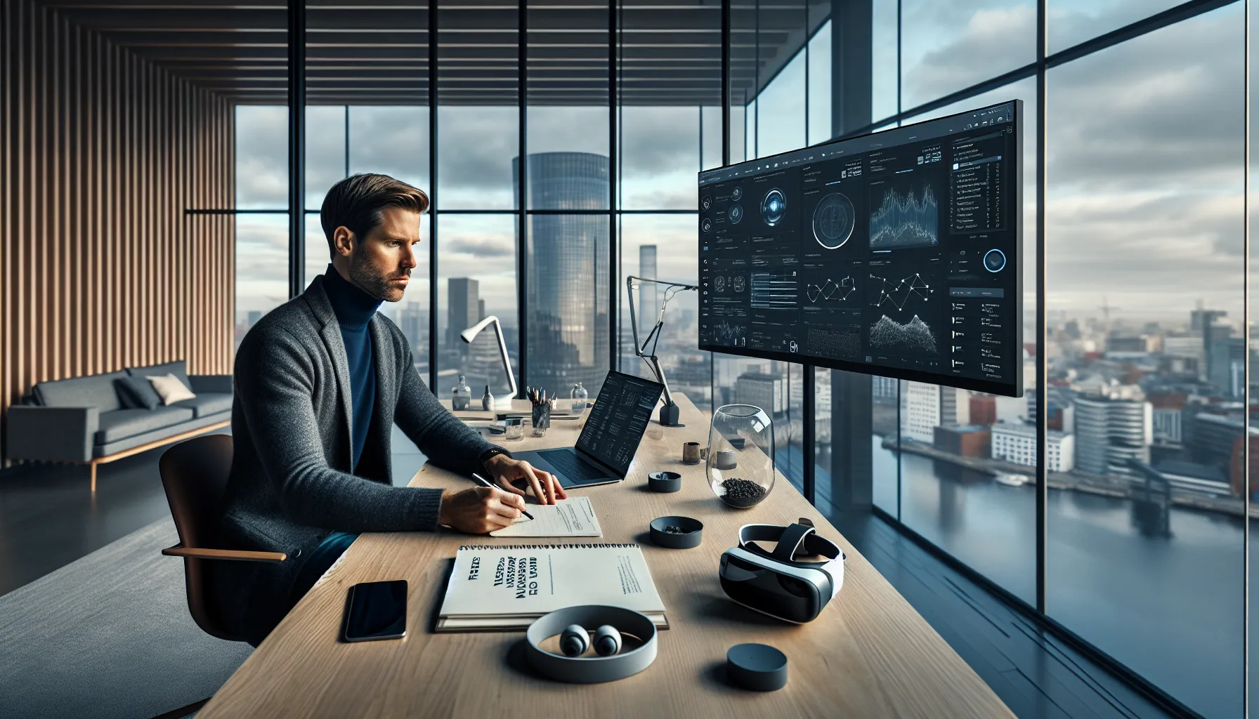 De mest innovative verktøyene lansert i 2025 2 Analyst reviews 2025 innovation dashboards with vr/ar headsets in an oslo office.