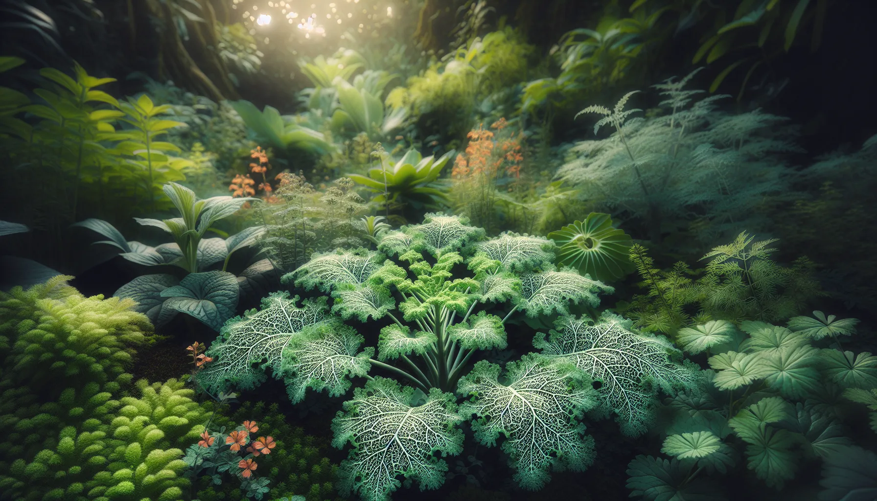 close-up of a Lavescora plant in a sunny garden.
