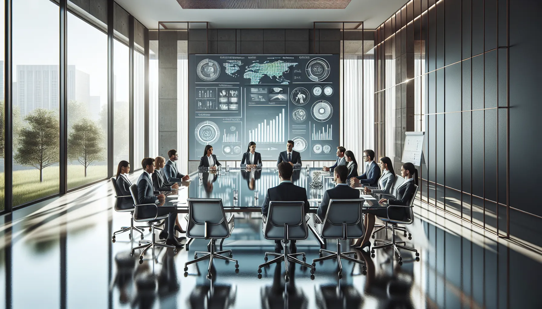 diverse professionals discussing cultural significance in a modern conference room.