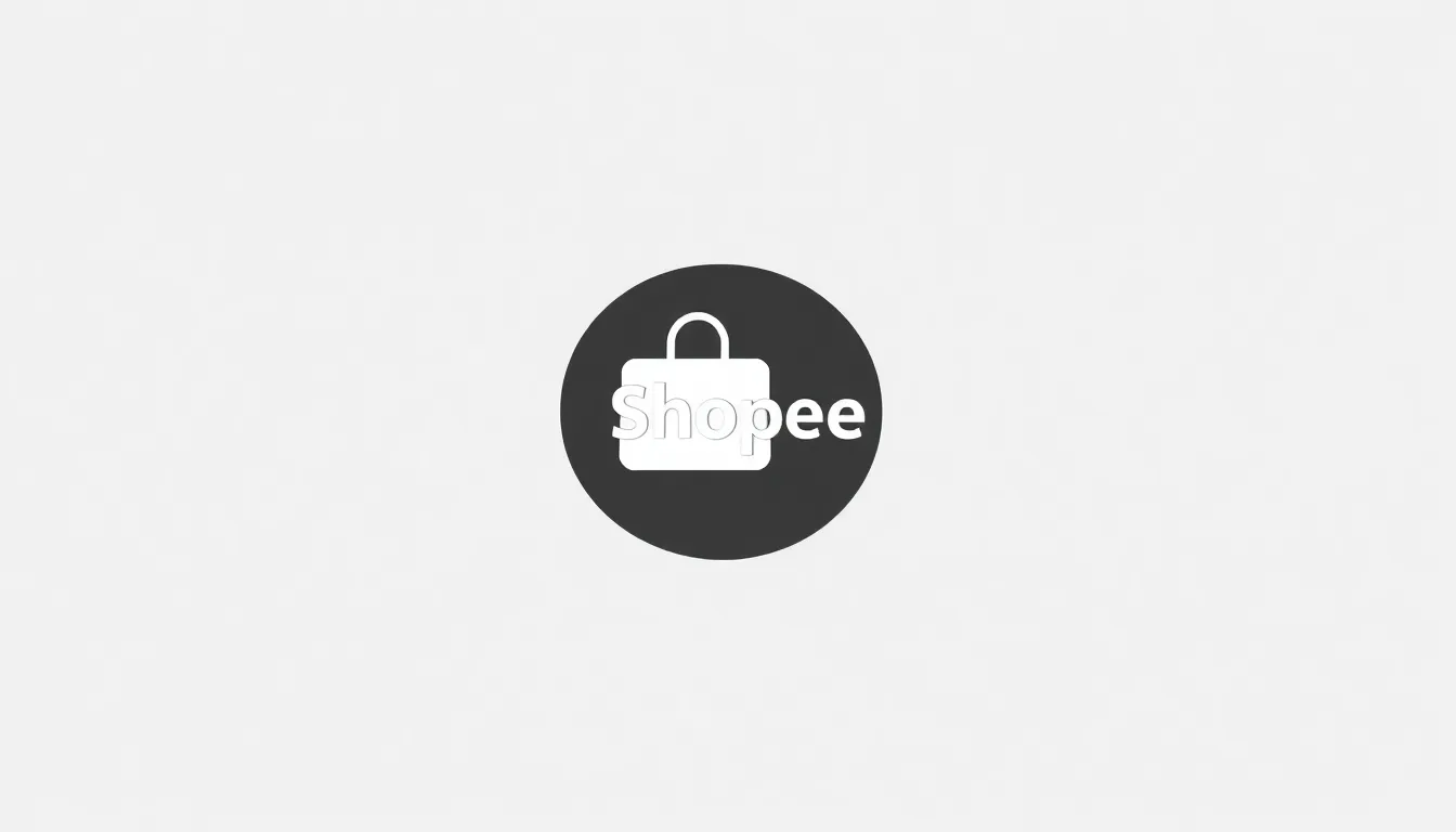 Shopee logo displayed in black and white on a minimalist background.