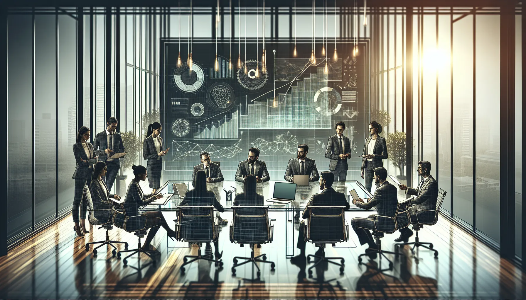 diverse team collaborating in a modern office setting.