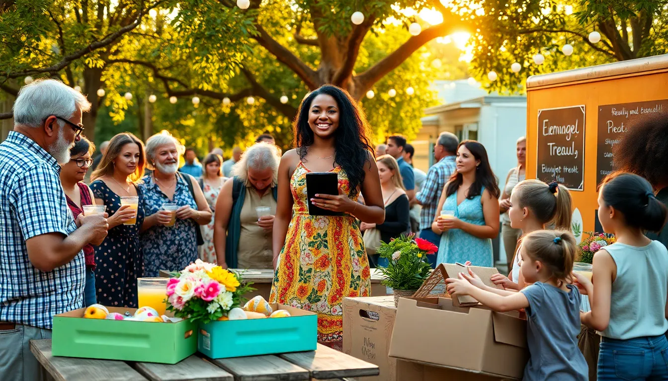 a joyful outdoor gathering showcasing creative and budget-friendly event ideas.