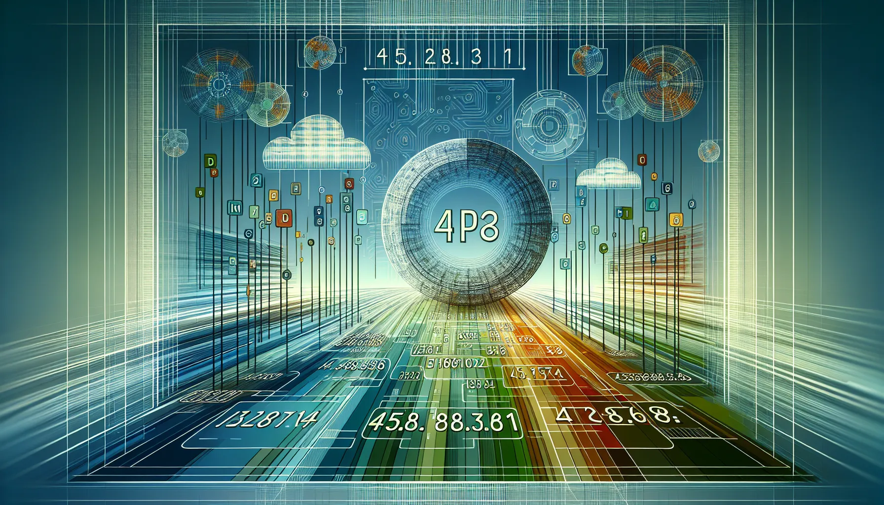 visual representation of IPv4 and IPv6 addresses in a digital landscape.