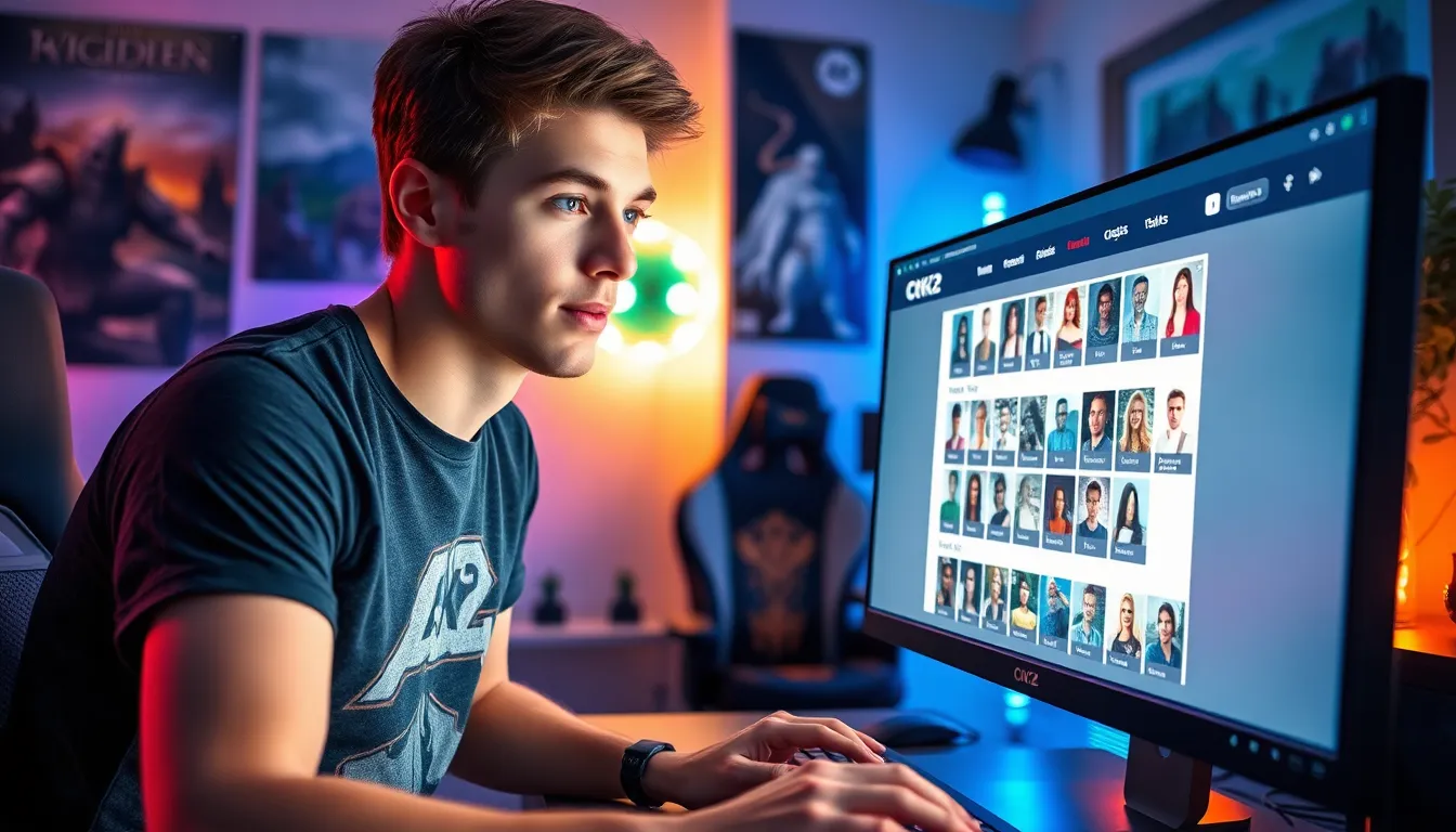 A gamer customizing characters on a computer for CK2 Generator.