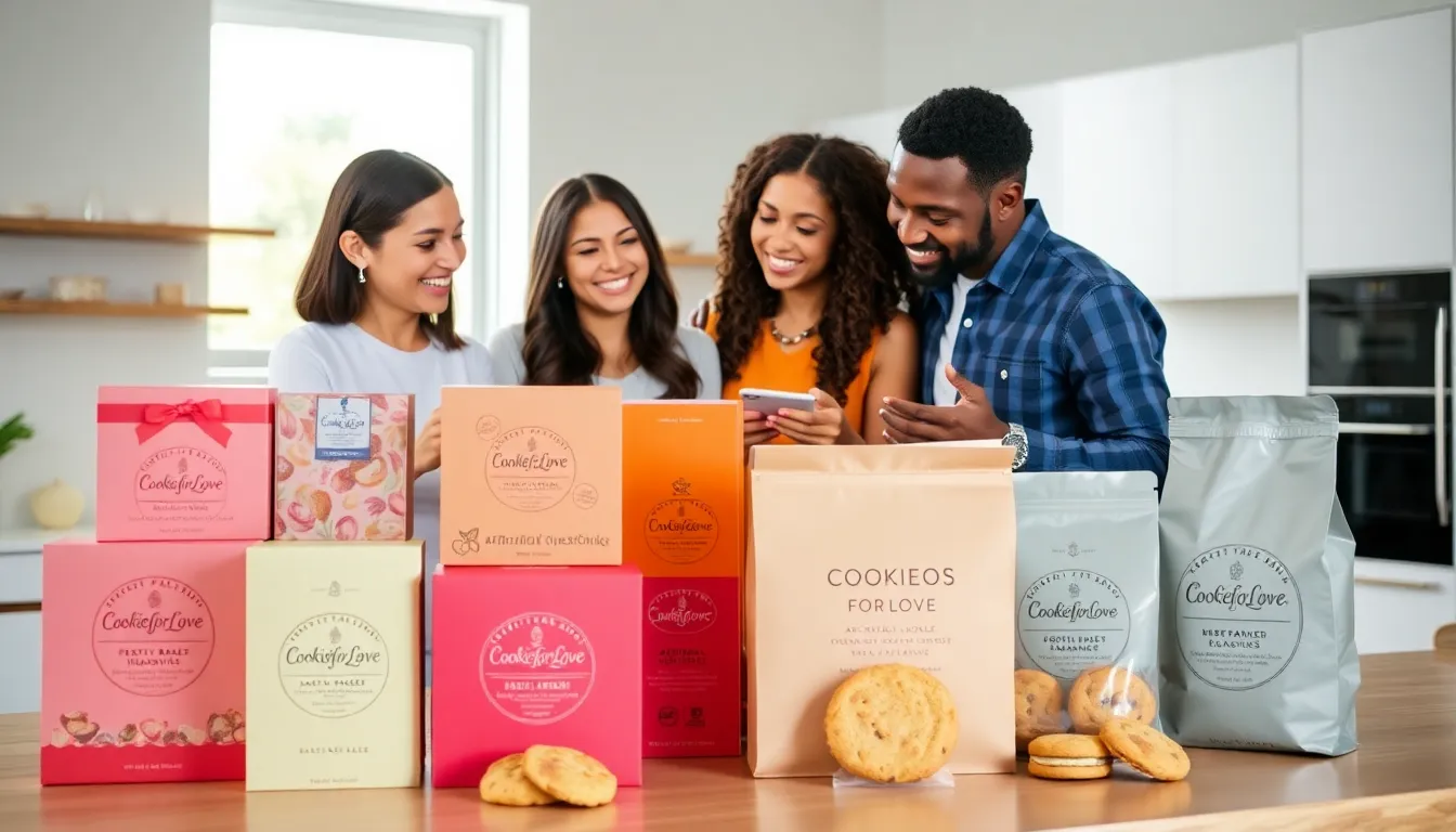 various cookie packaging options in a modern workspace.