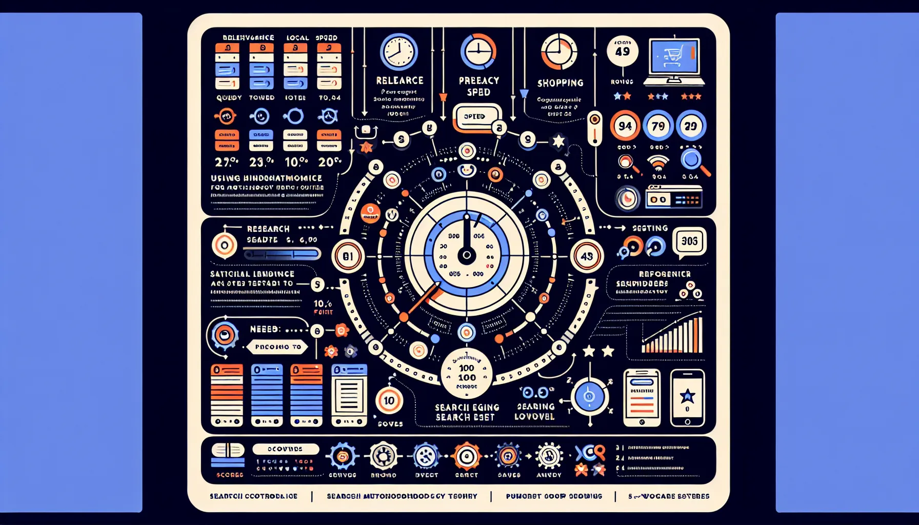 UK dashboard showing how search engines are ranked by tests and weights.