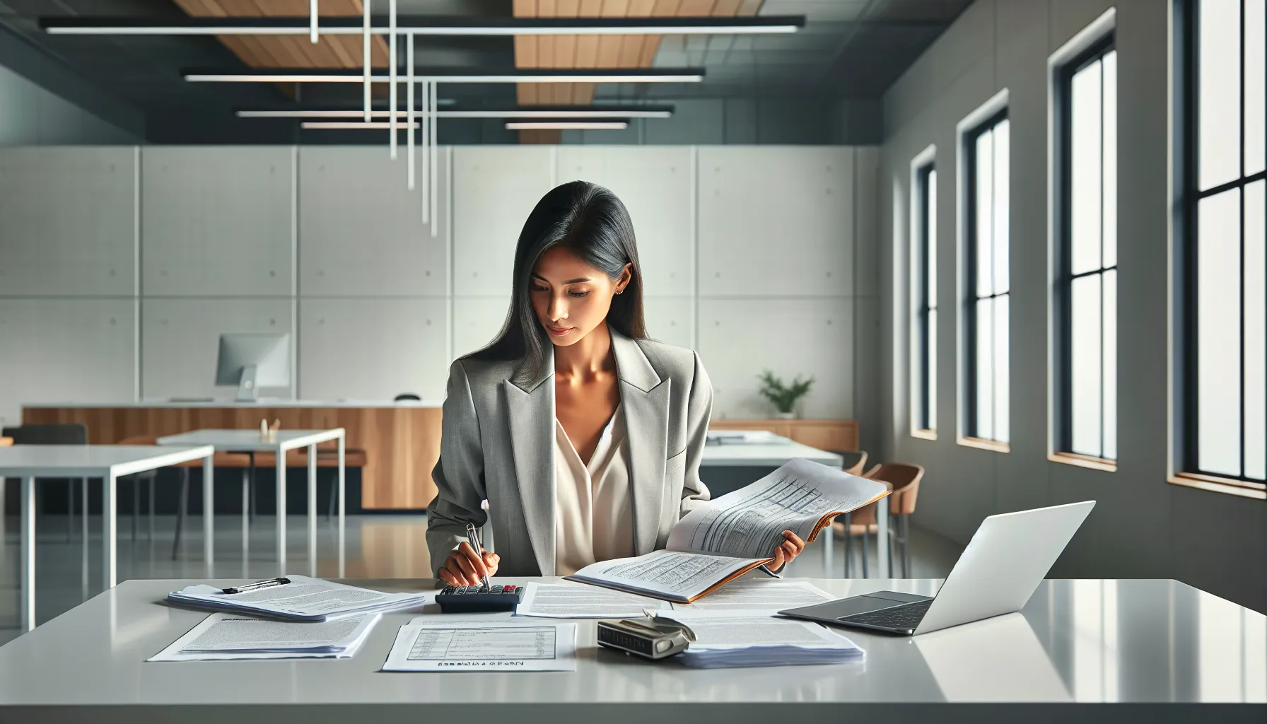 Croatian HR professional reviewing labor law documents and working hour calculations
