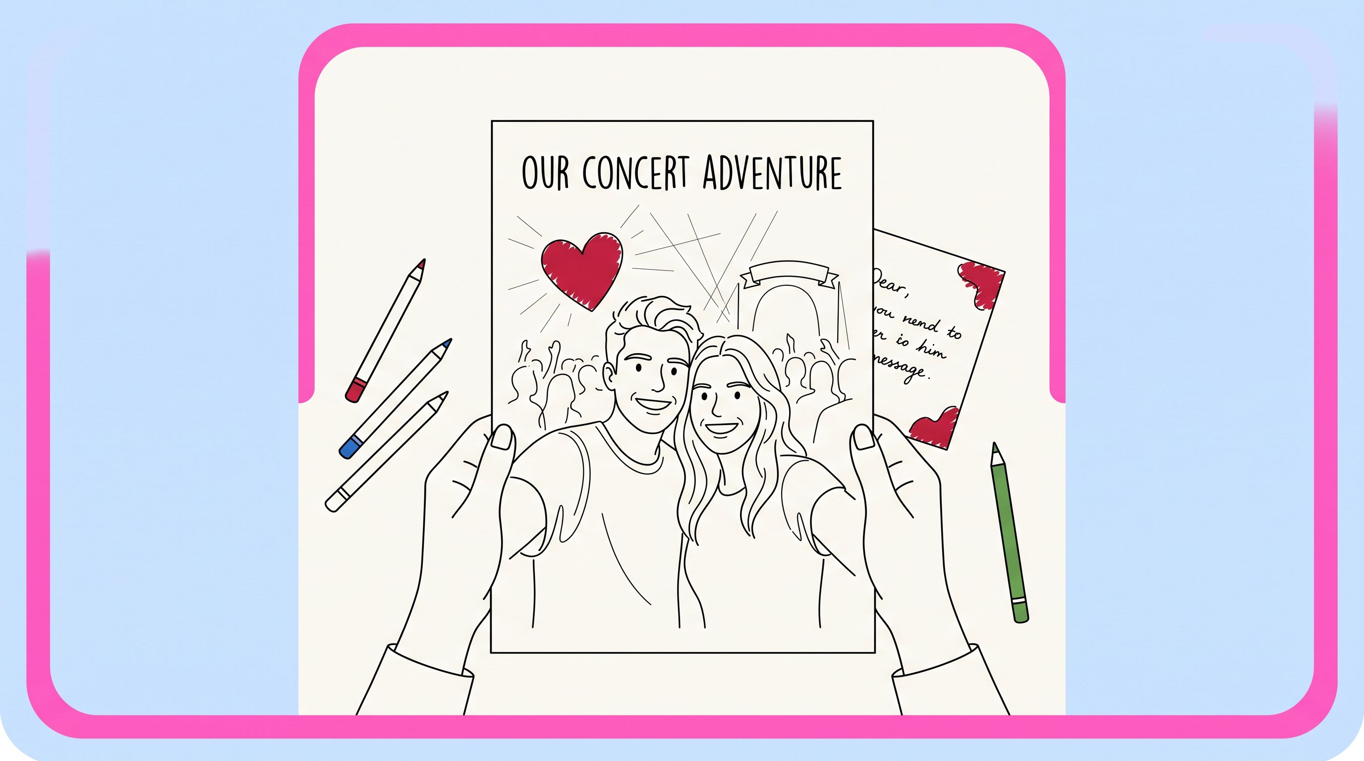 A couple’s photo turned into a personalized coloring page gift.