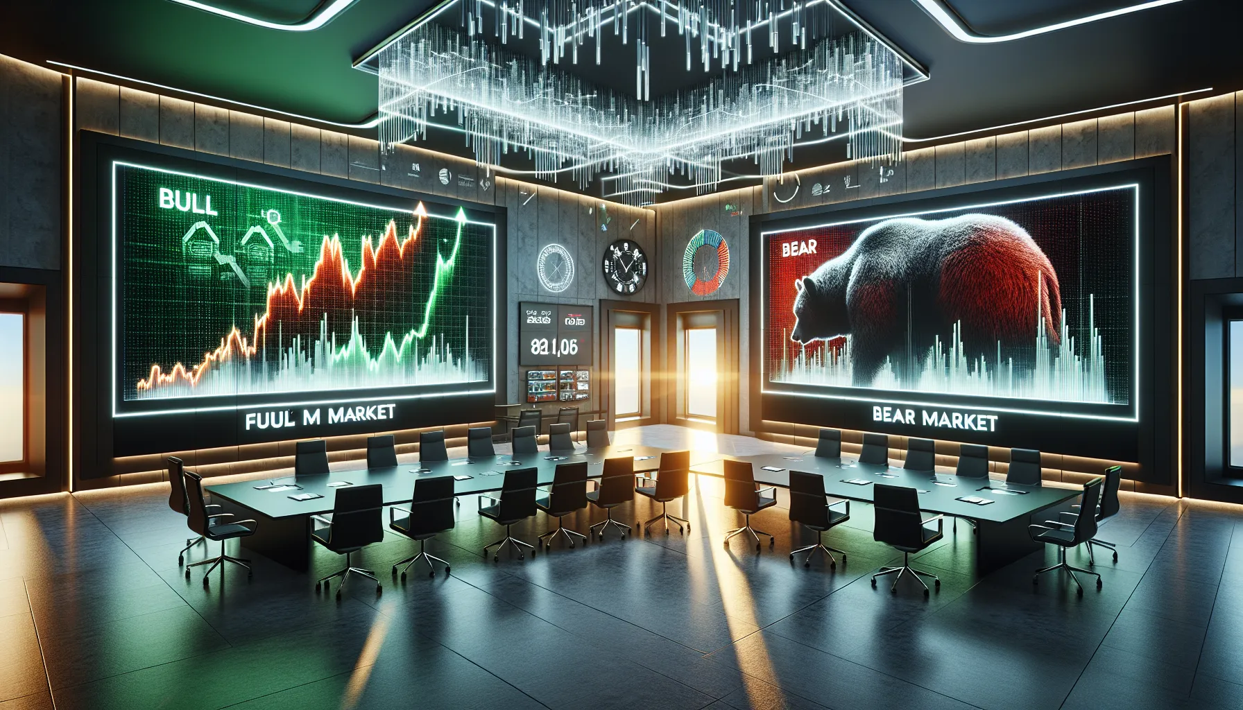 Graphical representation of Bull and Bear Market differences in a modern setting.