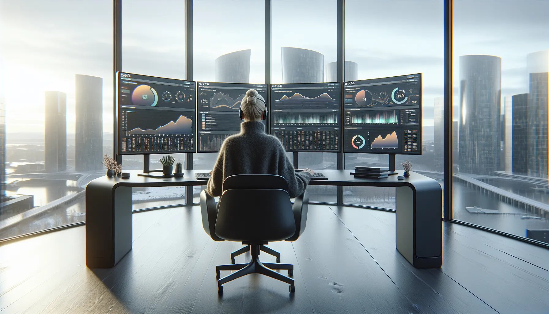 De beste verktøyene for seo-automatisering i 2026 2 Seo specialist in a norwegian office monitoring ai‑driven seo automation dashboards.