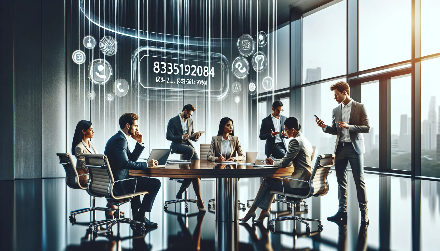 diverse team discussing toll-free numbers in a modern office.