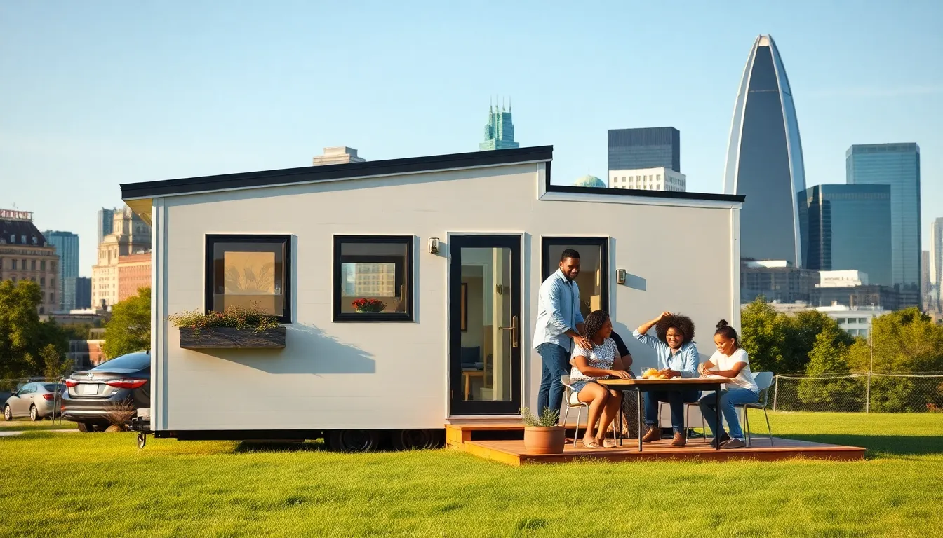 tiny home in St. Louis with a diverse family enjoying outdoor space.