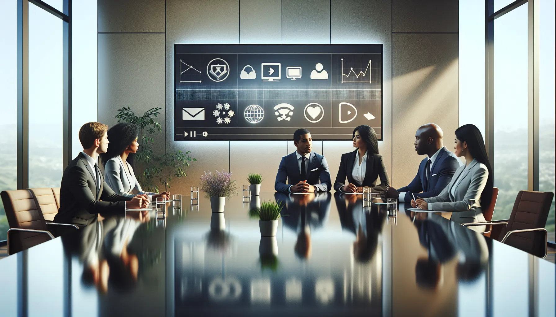 diverse team discussing streaming service alternatives in a modern office.