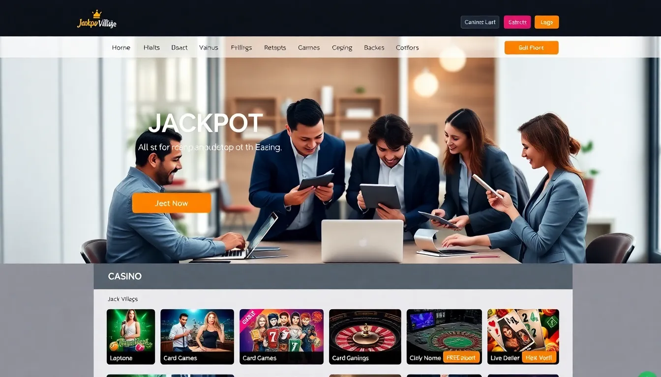 Diverse group discussing gaming strategies around a digital casino interface.