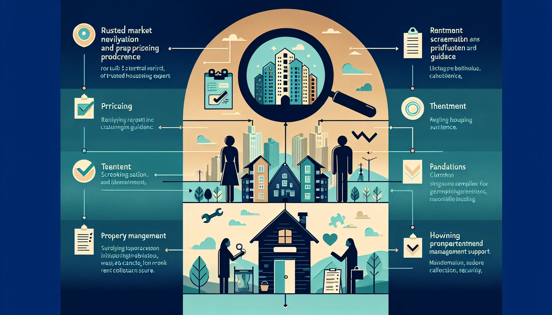infographic showing three key rental services for Orinda landlords