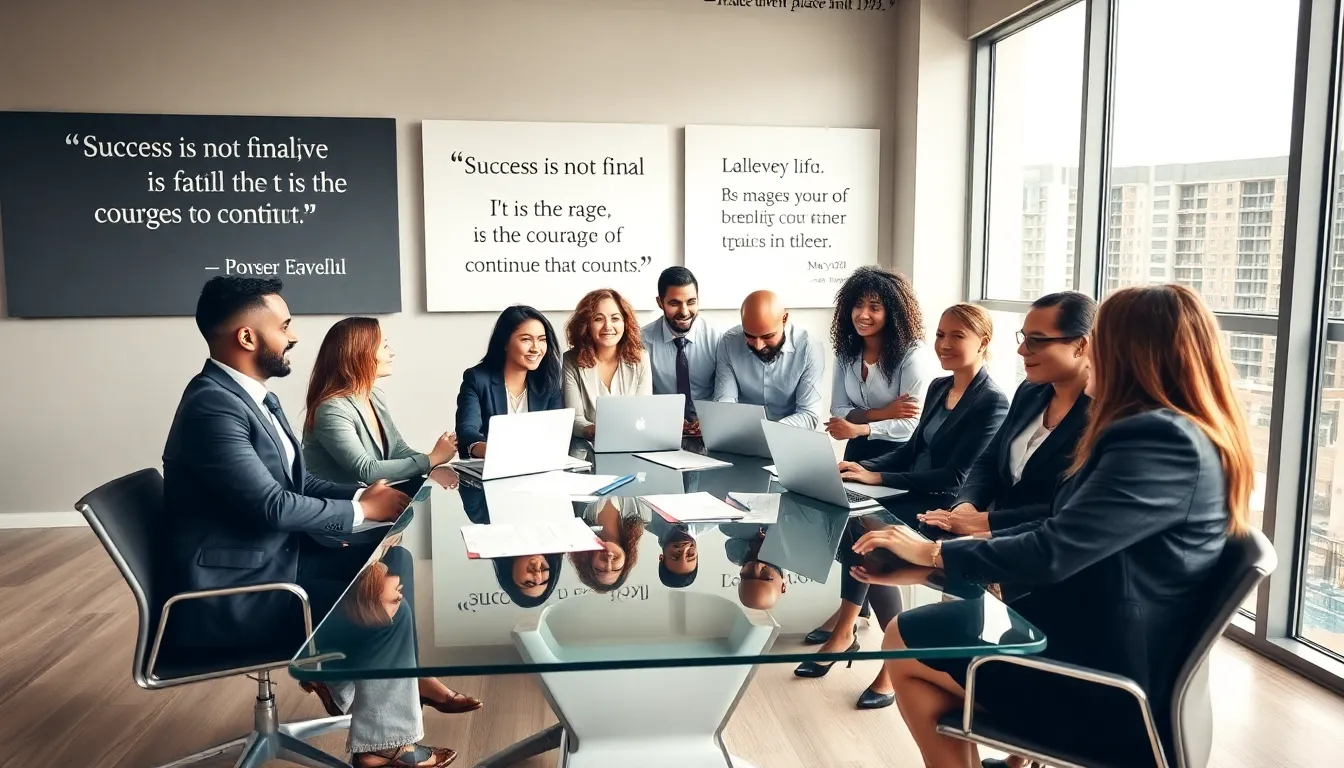 diverse real estate agents collaborating in a motivational office environment.