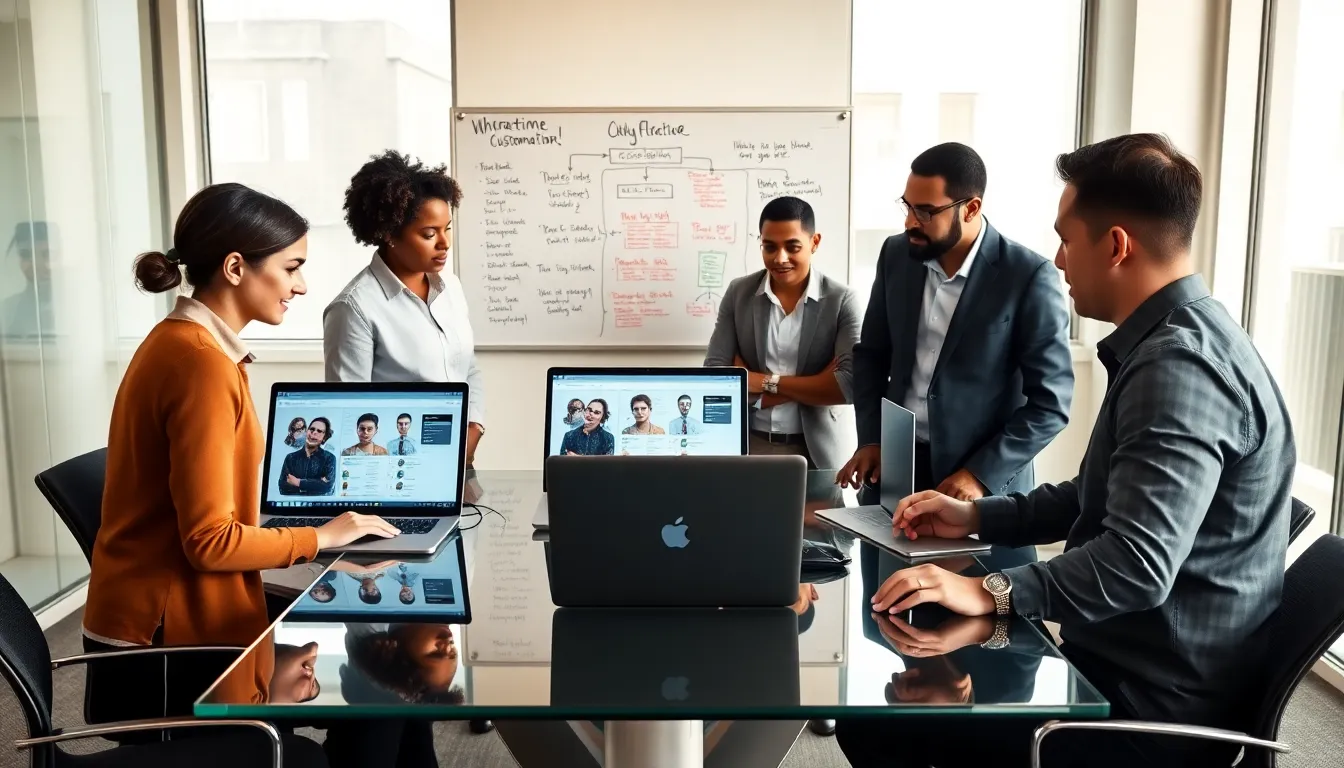 diverse team analyzing CK2Generator software in a modern office.
