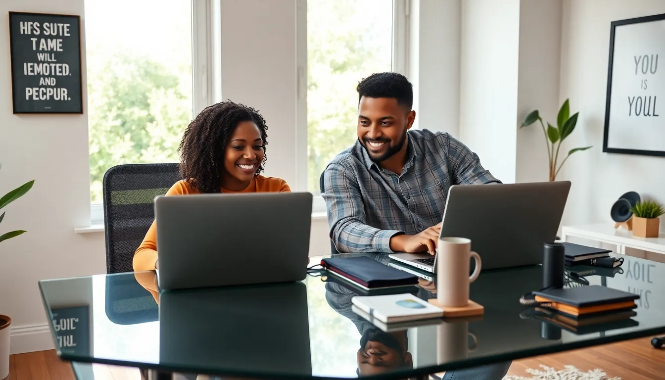diverse team collaborating in a modern home office.