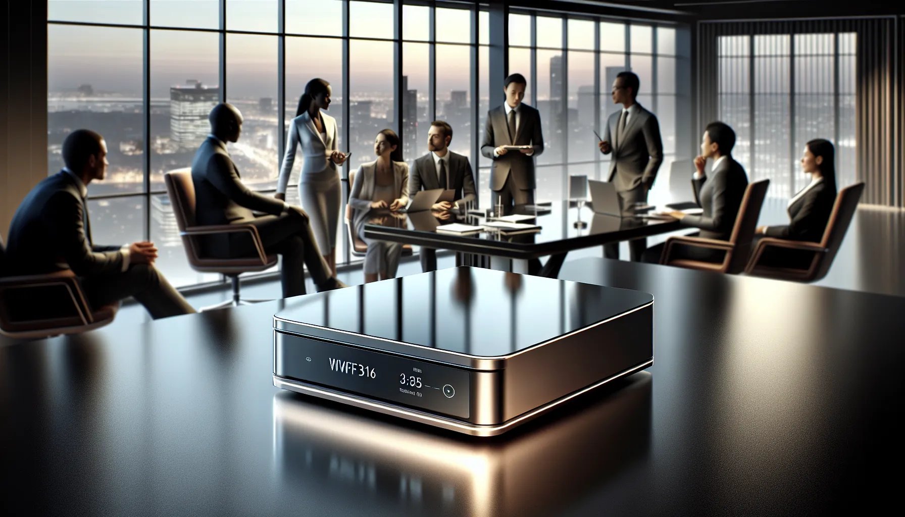 modern device Wfwf316 on a glass desk in a professional office.