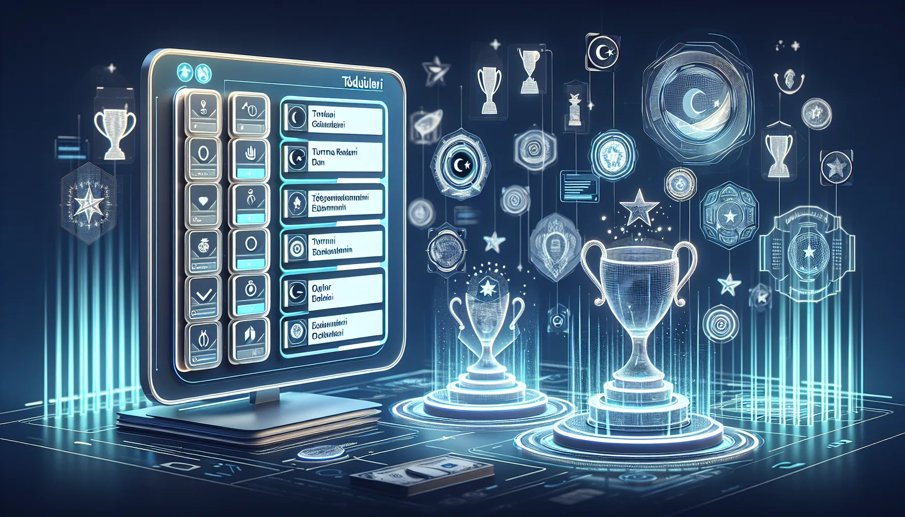 A digital representation of tournament awards distribution.