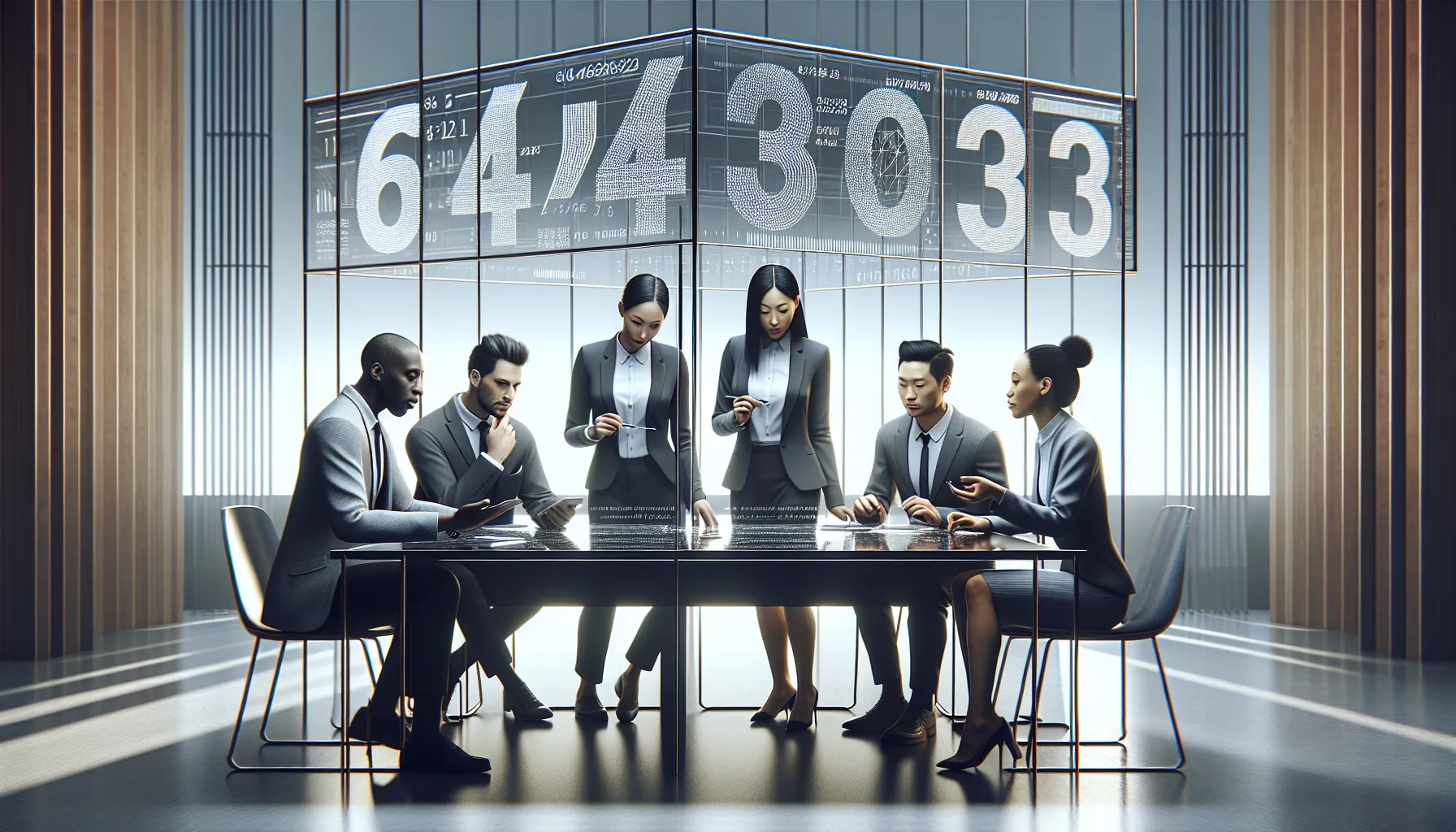 professionals discussing data significance in a modern office.