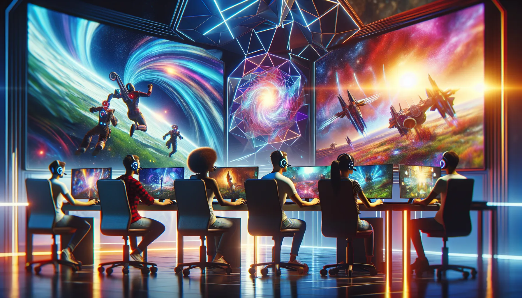 diverse gamers collaborating in a digital landscape for Bobfusdie7.9.