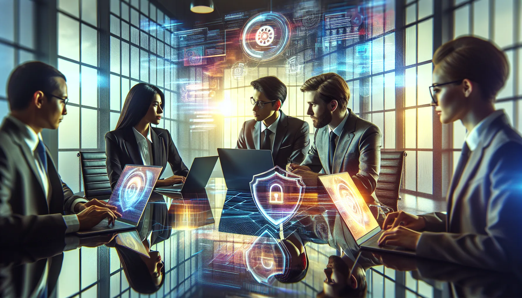 professionals discussing streaming legality in a modern office.