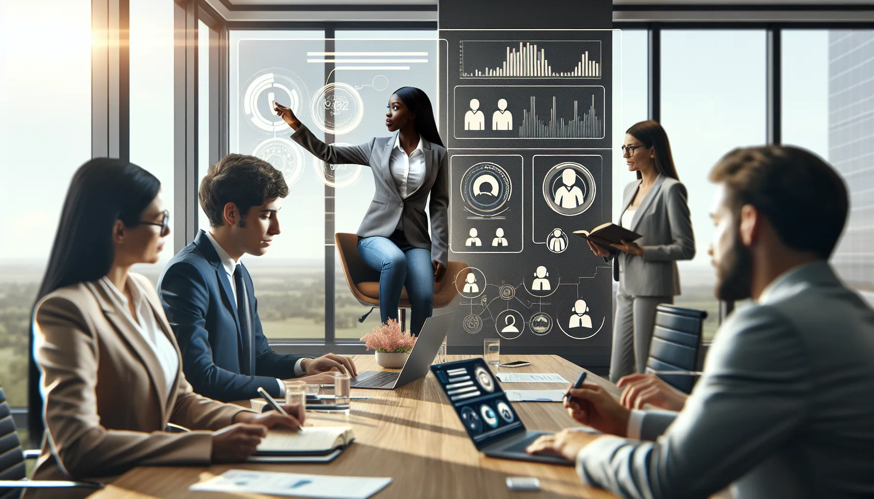 diverse team discussing customer support solutions in a modern office.