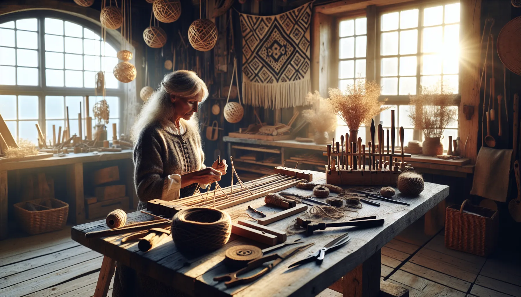 artisan crafting bryggstrut in a well-lit modern workshop.