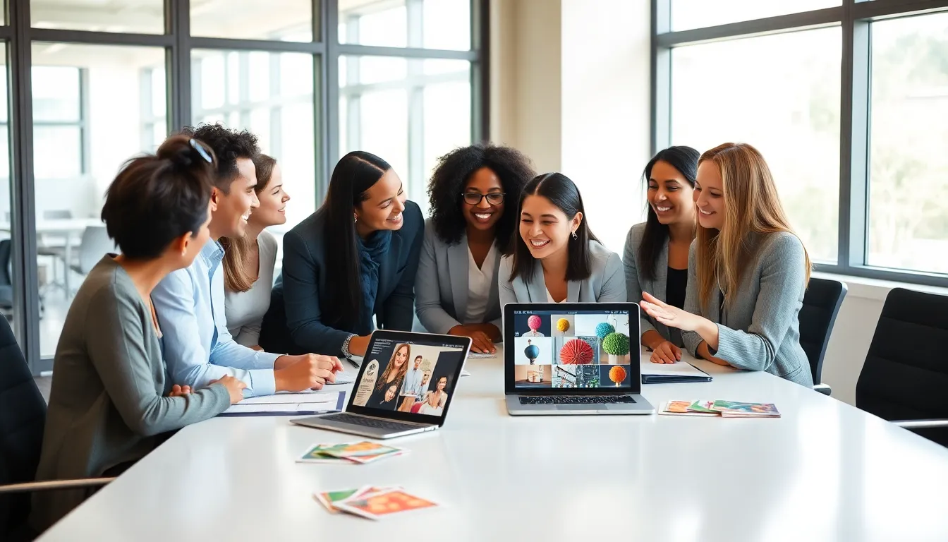 diverse team discussing budget-friendly event planning in a modern office.
