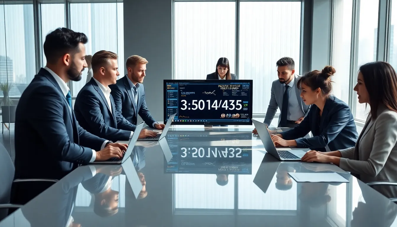 diverse professionals collaborating in a modern office setting.