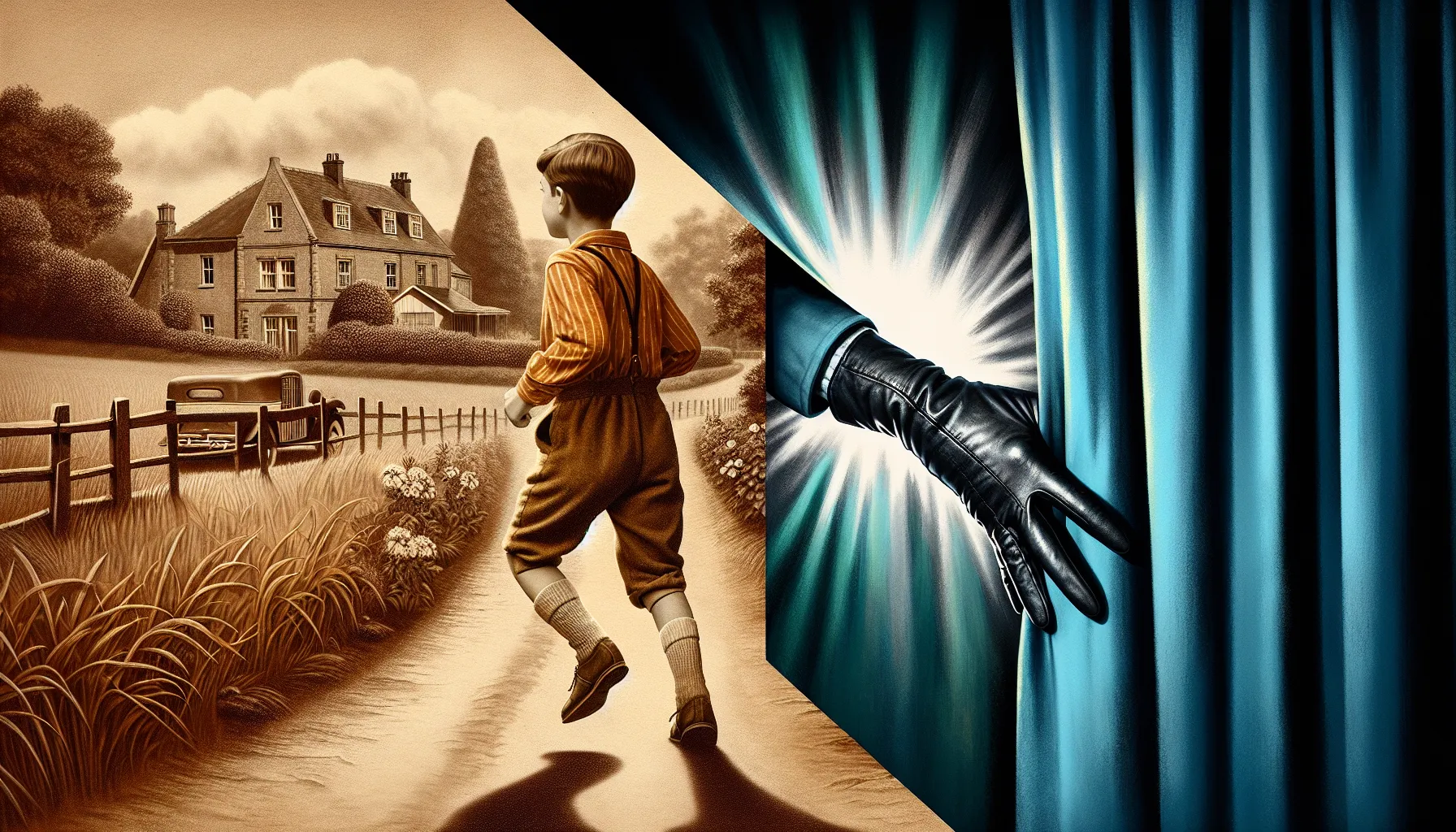 Two contrasting scenes: a nostalgic memory and a suspenseful foretelling.