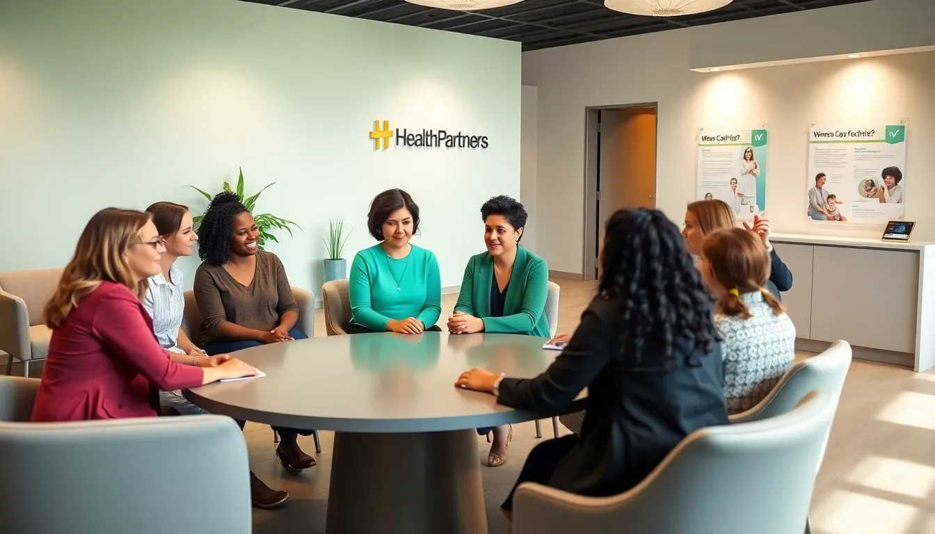 diverse women collaborating in a tranquil healthcare setting.