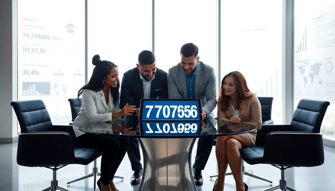 diverse professionals discussing significance of the number 7877076596.