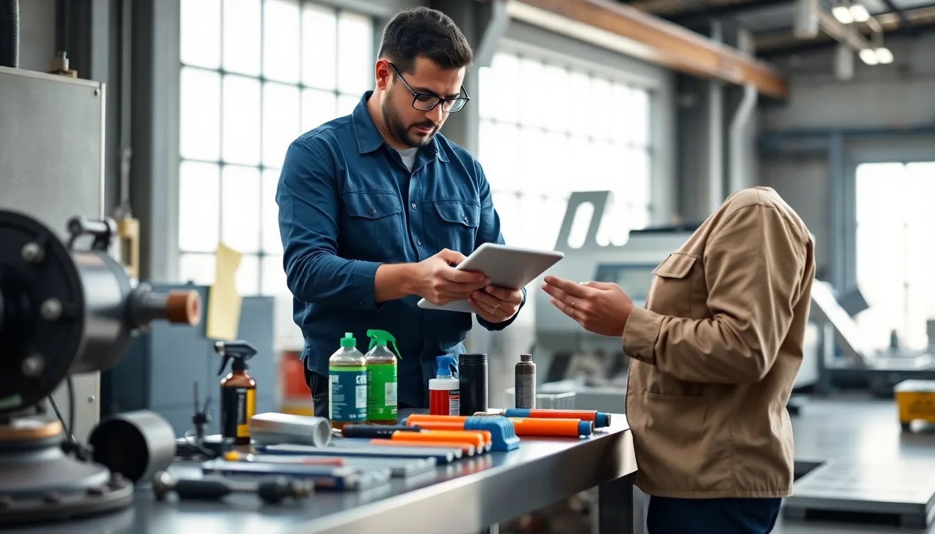 technician performing preventive maintenance on industrial machinery.