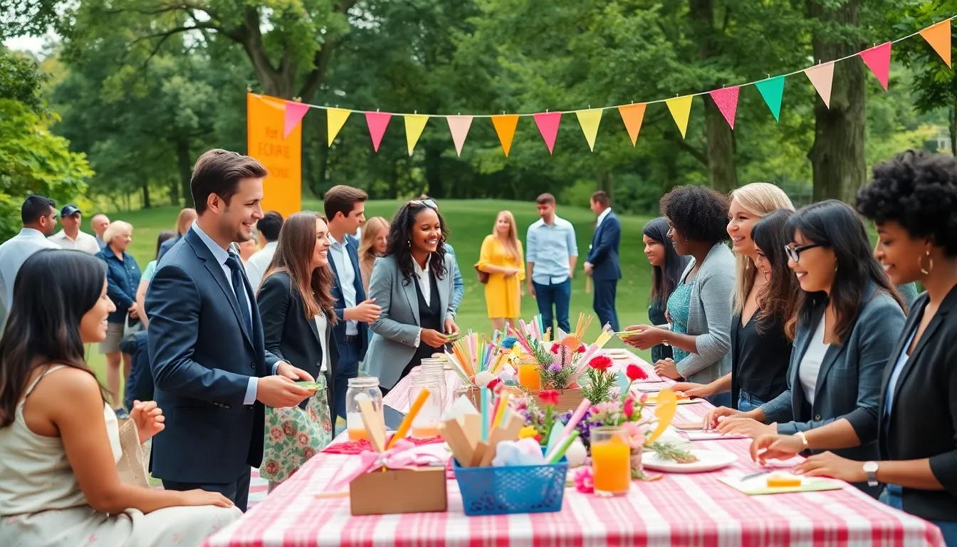 diverse community enjoying a thrifty outdoor event.