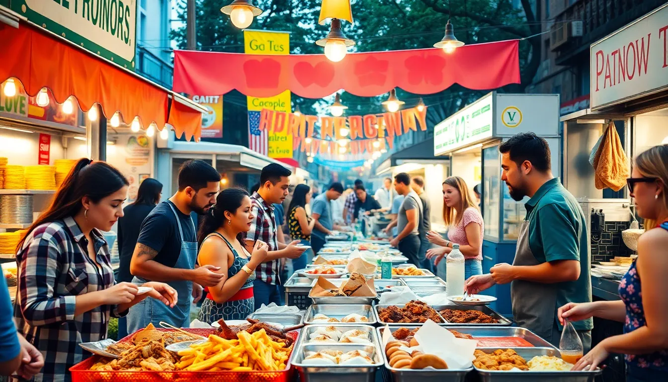 diverse street food market showcasing local culinary delights.