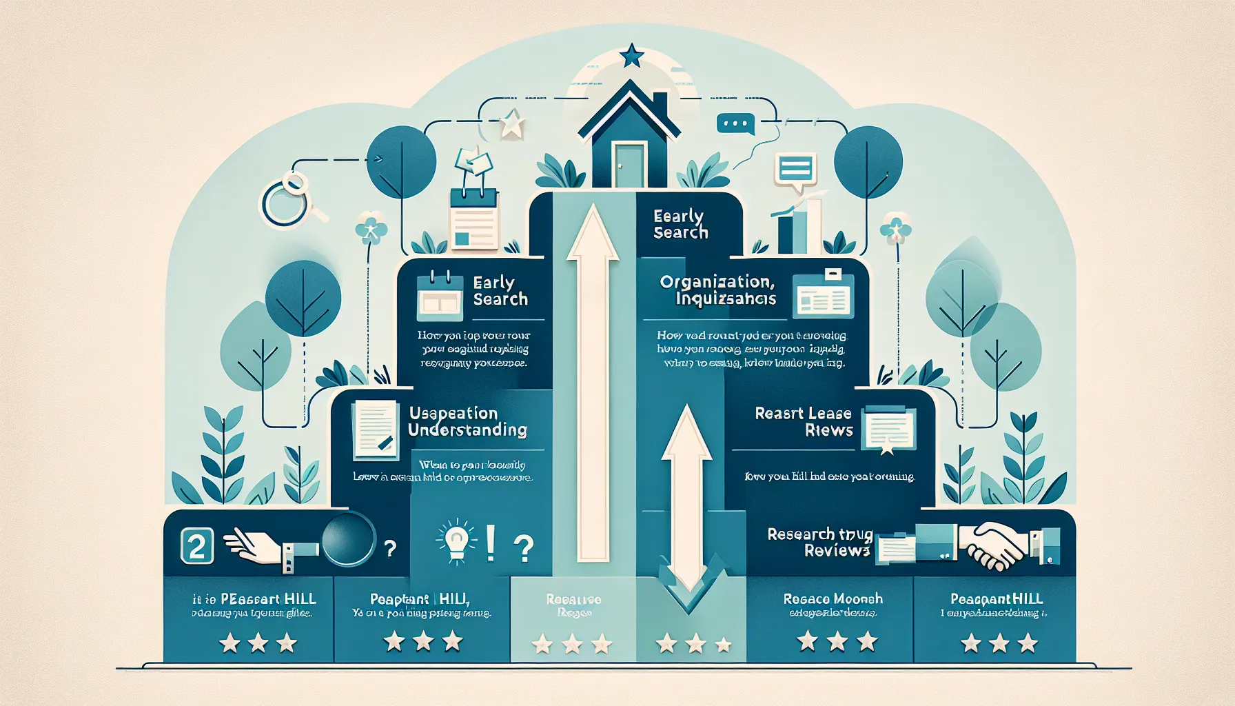 infographic showing steps to rent a property in Pleasant Hill