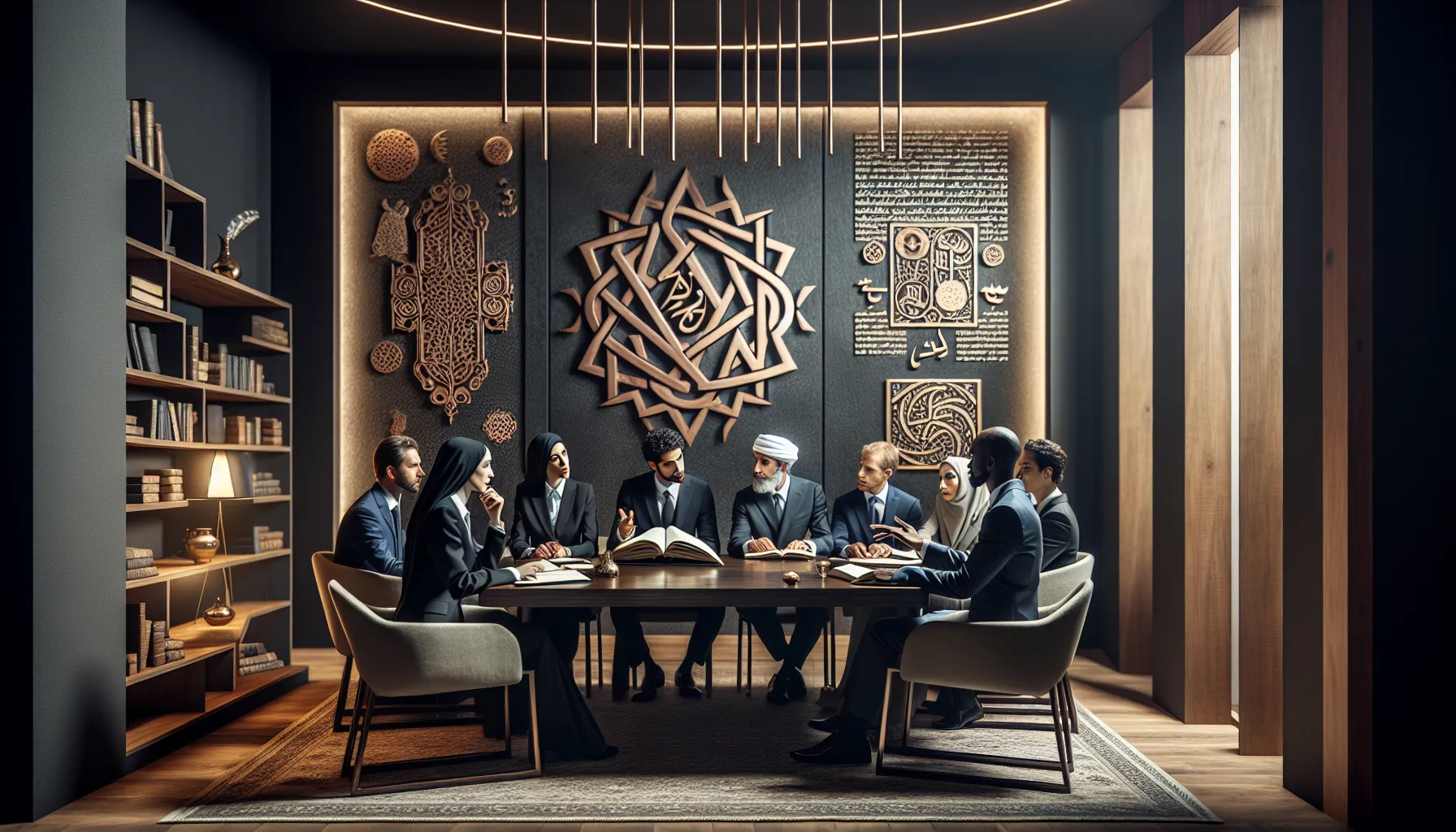 diverse team discussing cultural significance in a modern office.