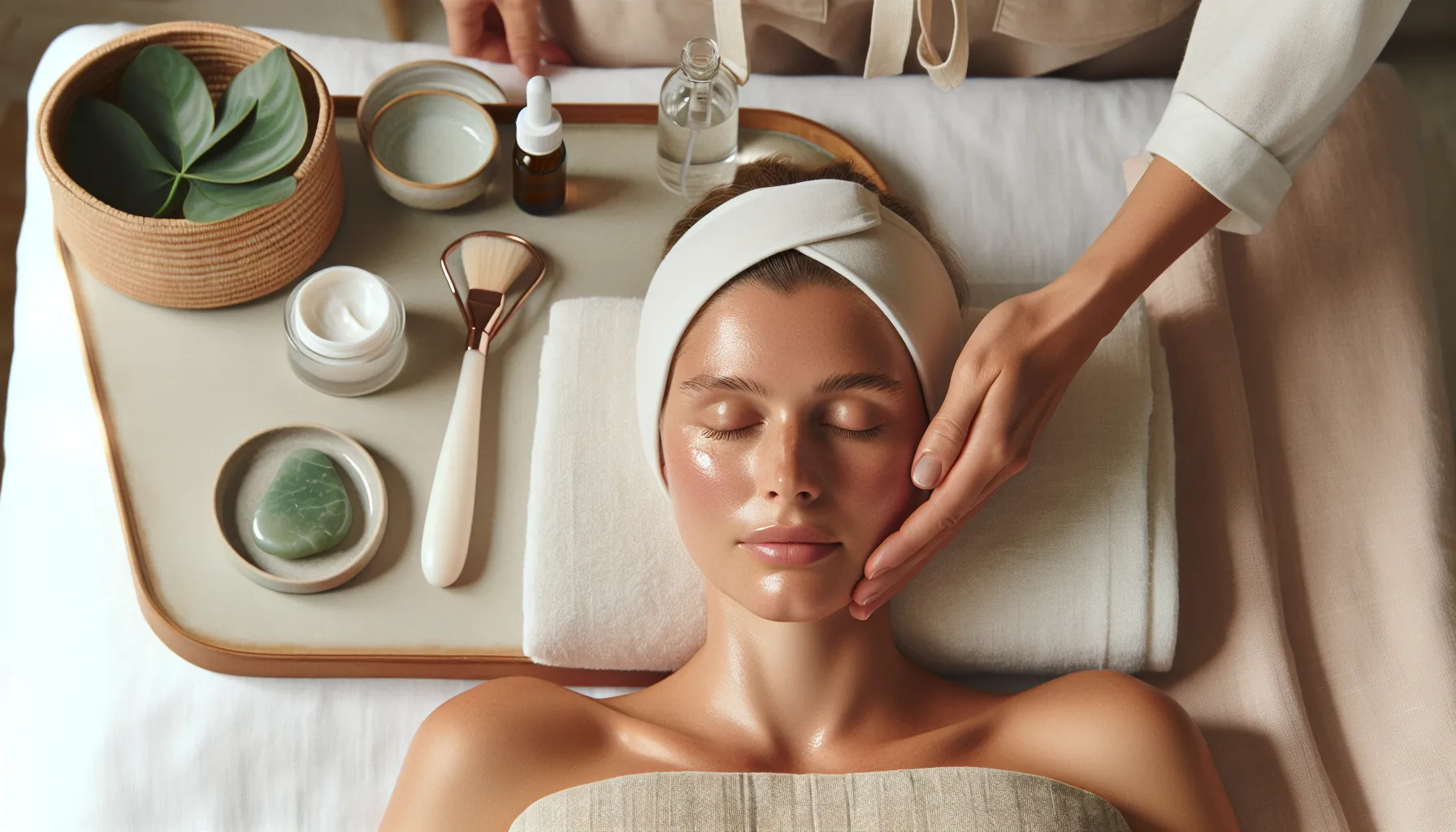 Ansiktsbehandlinger som gir glød: de beste teknikkene for sunn hud 2 Lymphatic facial massage with hydrating serum in a calm nordic spa.