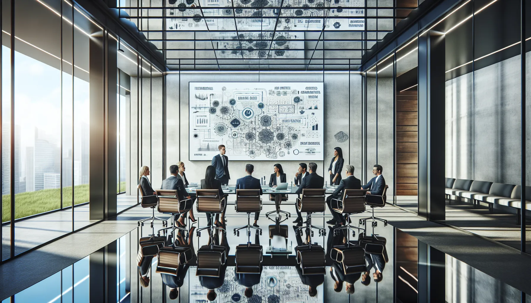 diverse professionals collaborating on the Sgvdebs framework in a modern office.