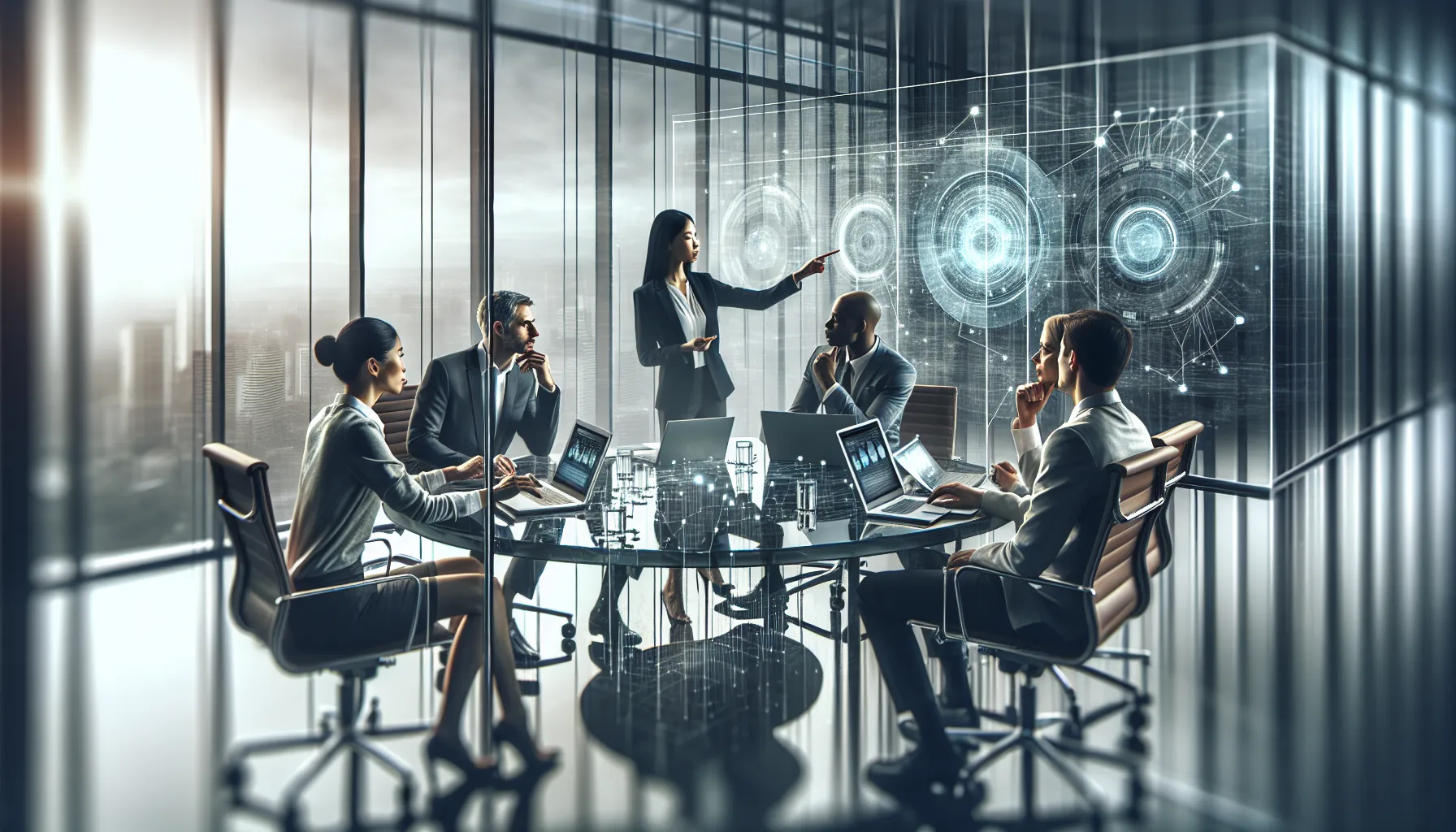 IT team collaborating on gating solutions in a modern office.