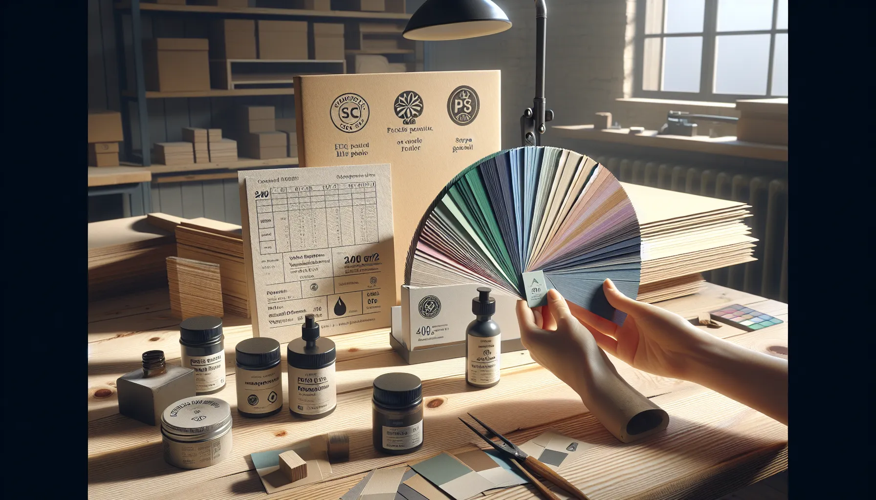 Designer compares recycled paper and soy inks in a Norwegian print shop.