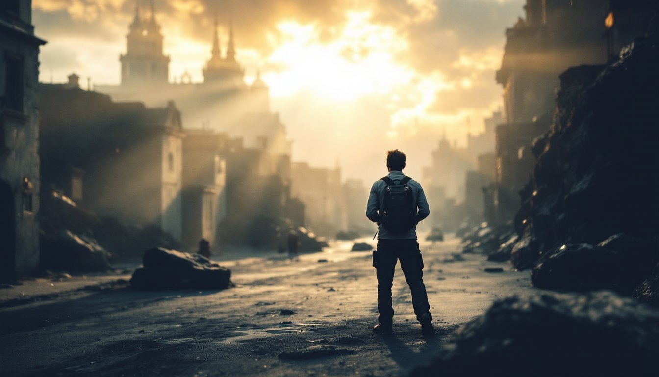 Woman sitting calmly at a kitchen table, eyes closed, pausing before eating.