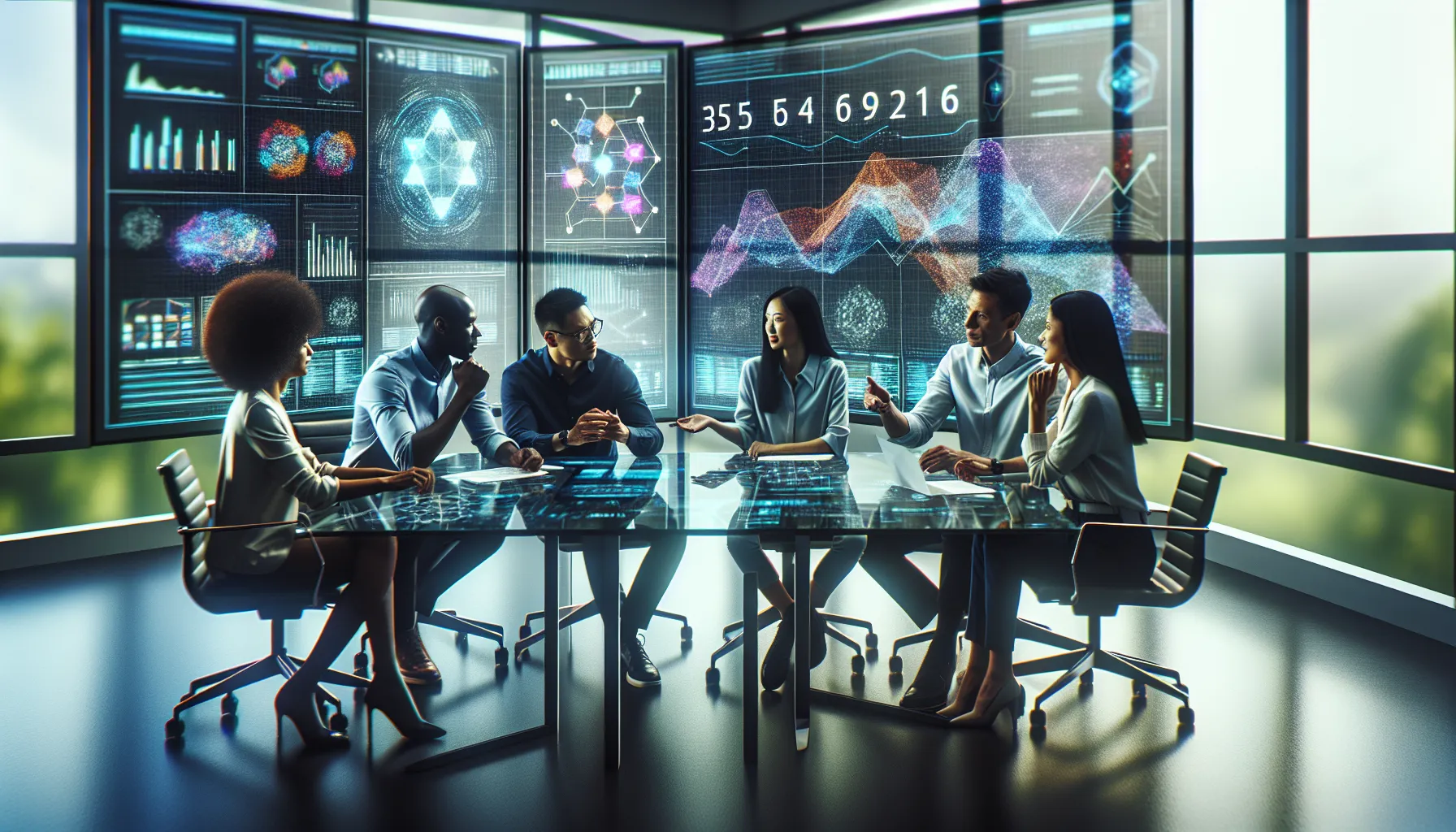 diverse team discussing future trends in data management.