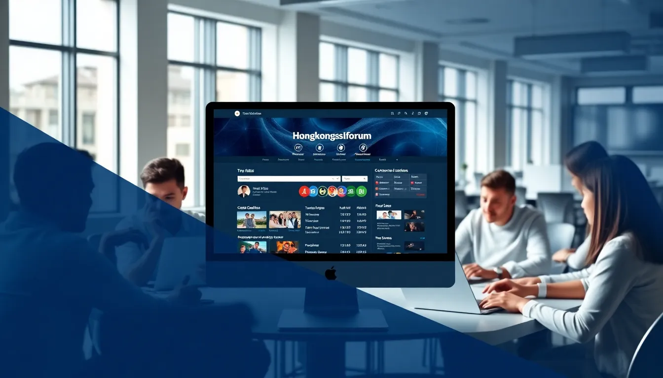 digital interface of the Hongkong Pools Forum with professionals discussing.