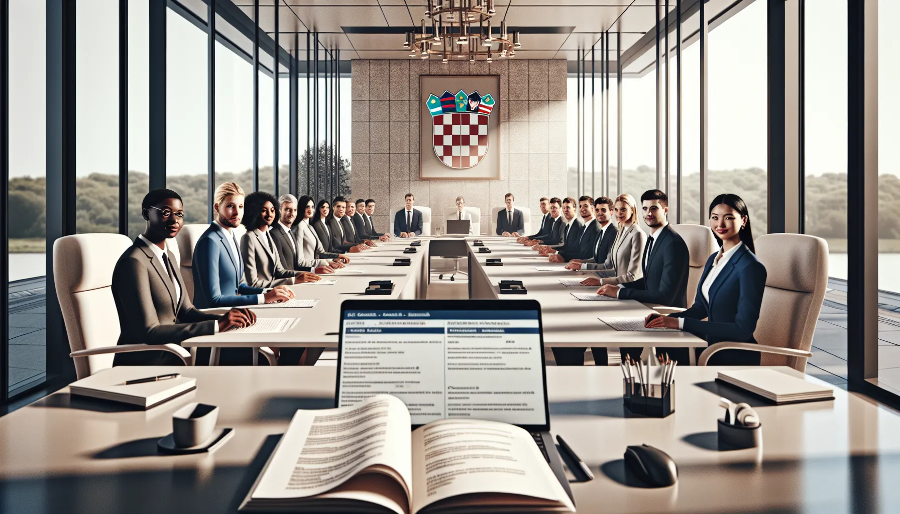 Croatian professionals taking constitutional law assessment for job interview